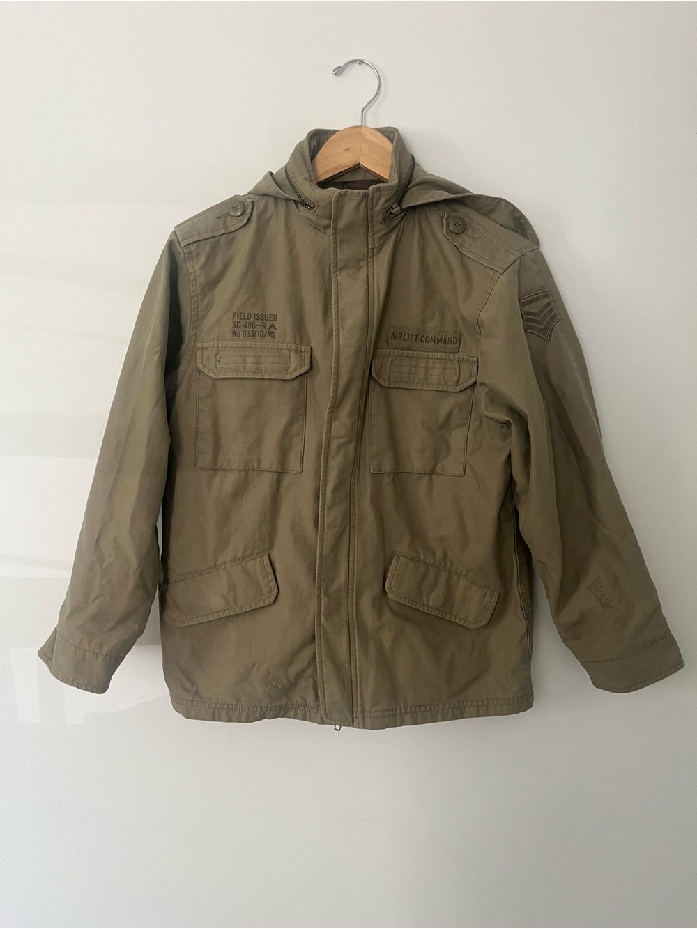 Olive Field Jacket - Military Style Casual Coat size L old navy live VIP access